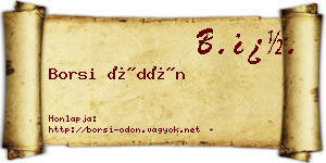 Borsi Ödön névjegykártya