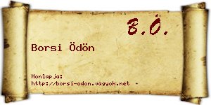 Borsi Ödön névjegykártya